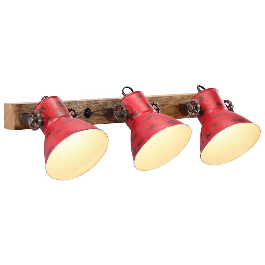 Candeeiro de parede 25 w 65x25 cm e27 vermelho desgastado