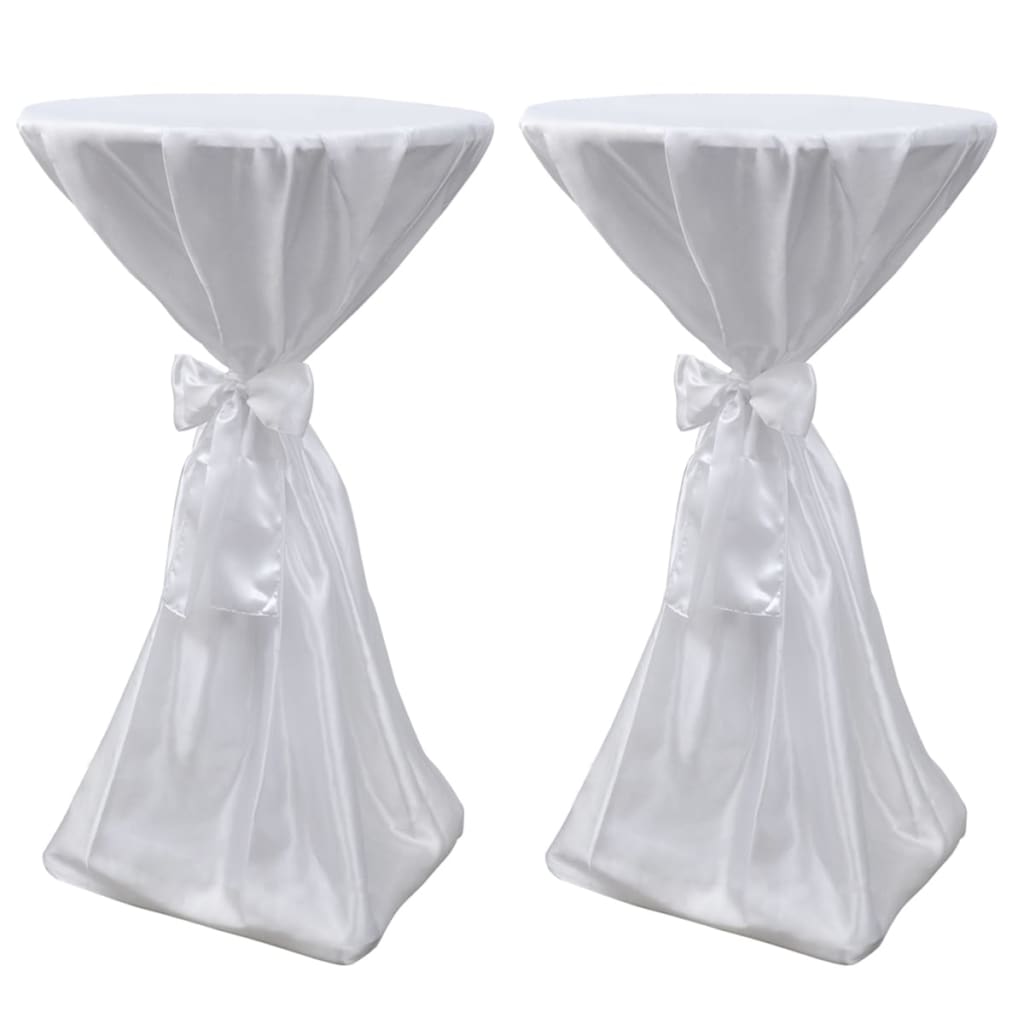 Toalha de mesa com fita, 80 cm / 2 peças, branca
