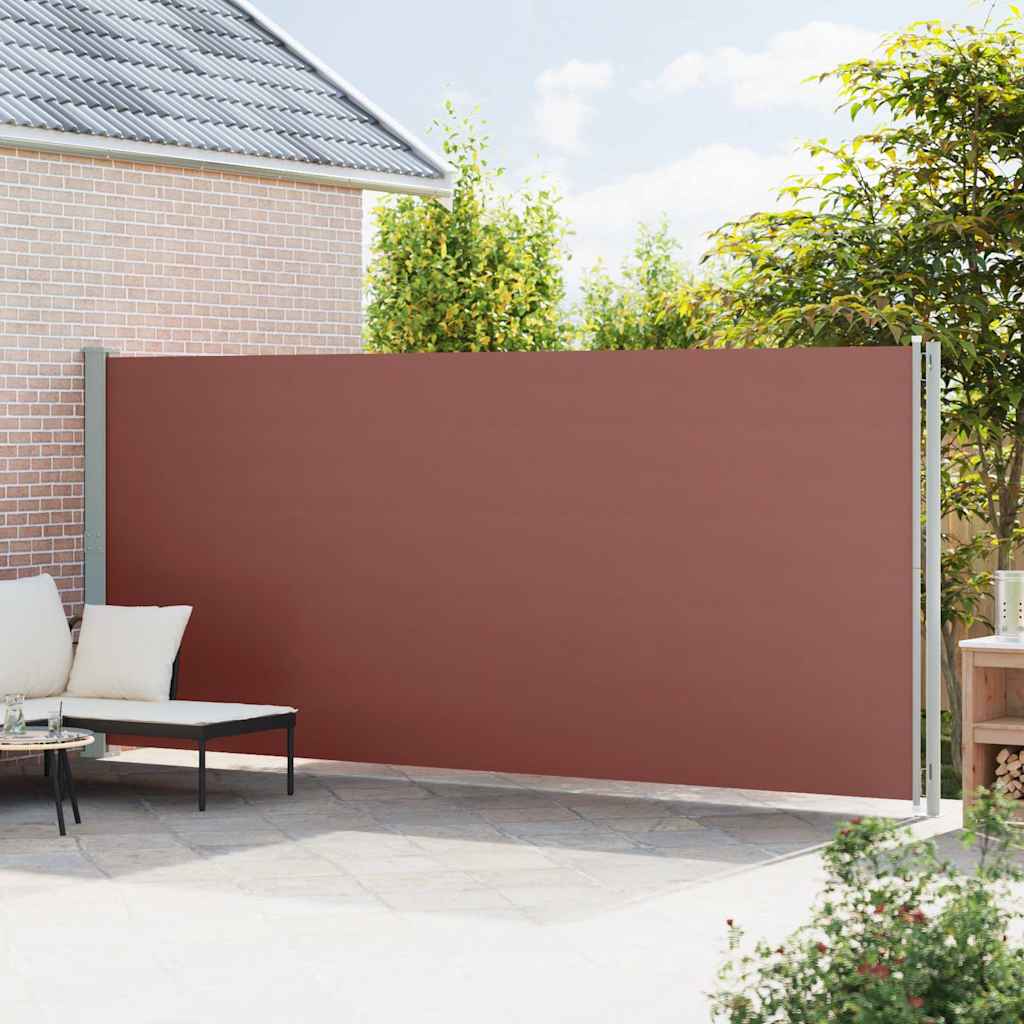 Toldo lateral retrátil para pátio 200x600 cm castanho