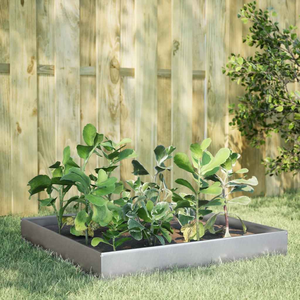Canteiro elevado de jardim 100x100x26 cm aço galvanizado