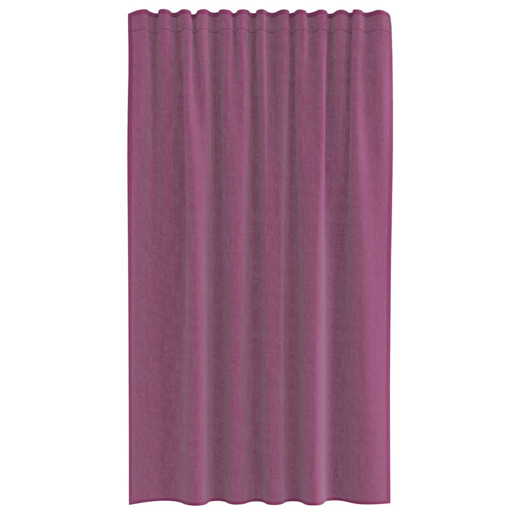 Cortinas de voile com bolsos para varão 2 pcs roxo