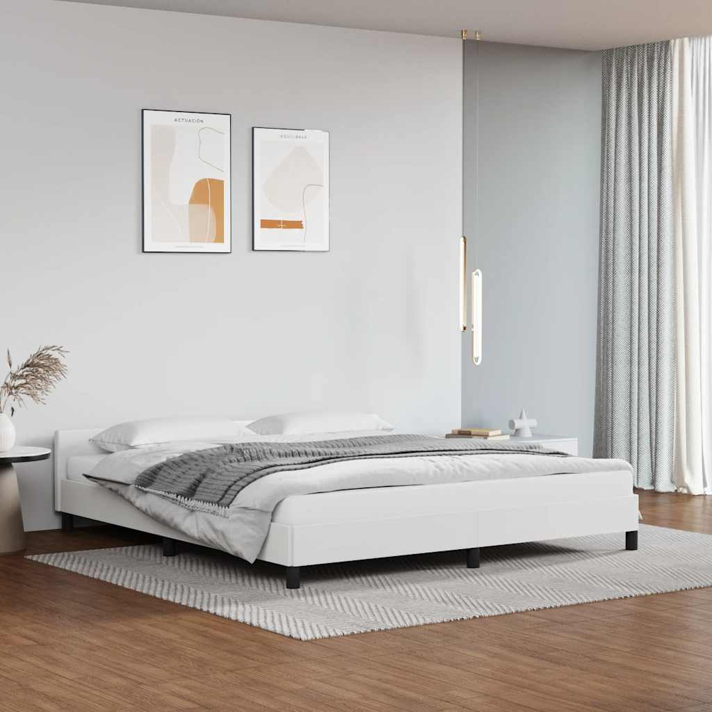 Estrutura de cama c/ cabeceira sem colchão 180x200 cm branco