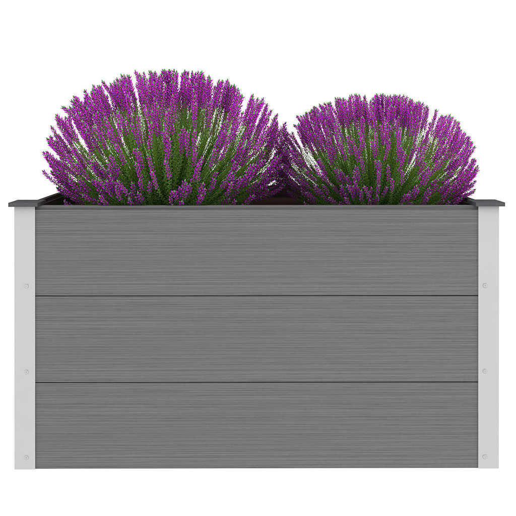 Canteiro elevado para jardim wpc 100x50x54 cm cinzento