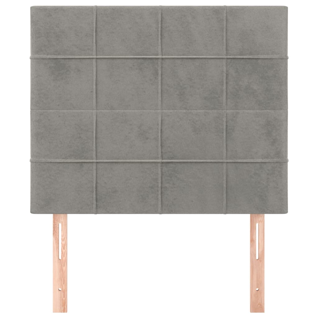 Cabeceira cinza claro 80x5x118/128 cm veludo