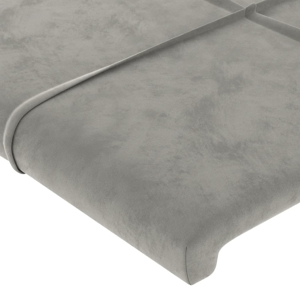 Cabeceira cinza claro 80x5x118/128 cm veludo