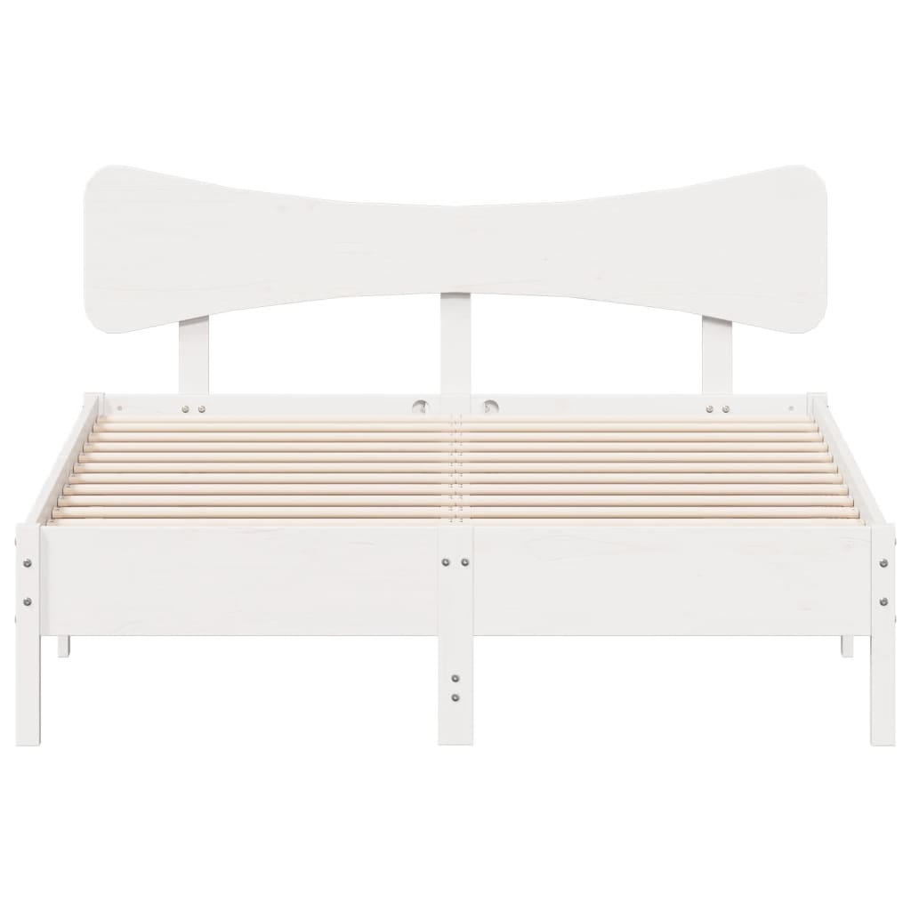 Cama sem colchão 150x200 cm madeira de pinho maciça branco