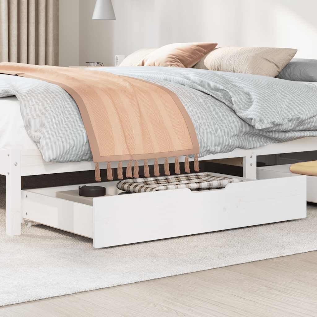 Gavetas para cama 2 pcs 90x55x17 cm pinho maciço branco