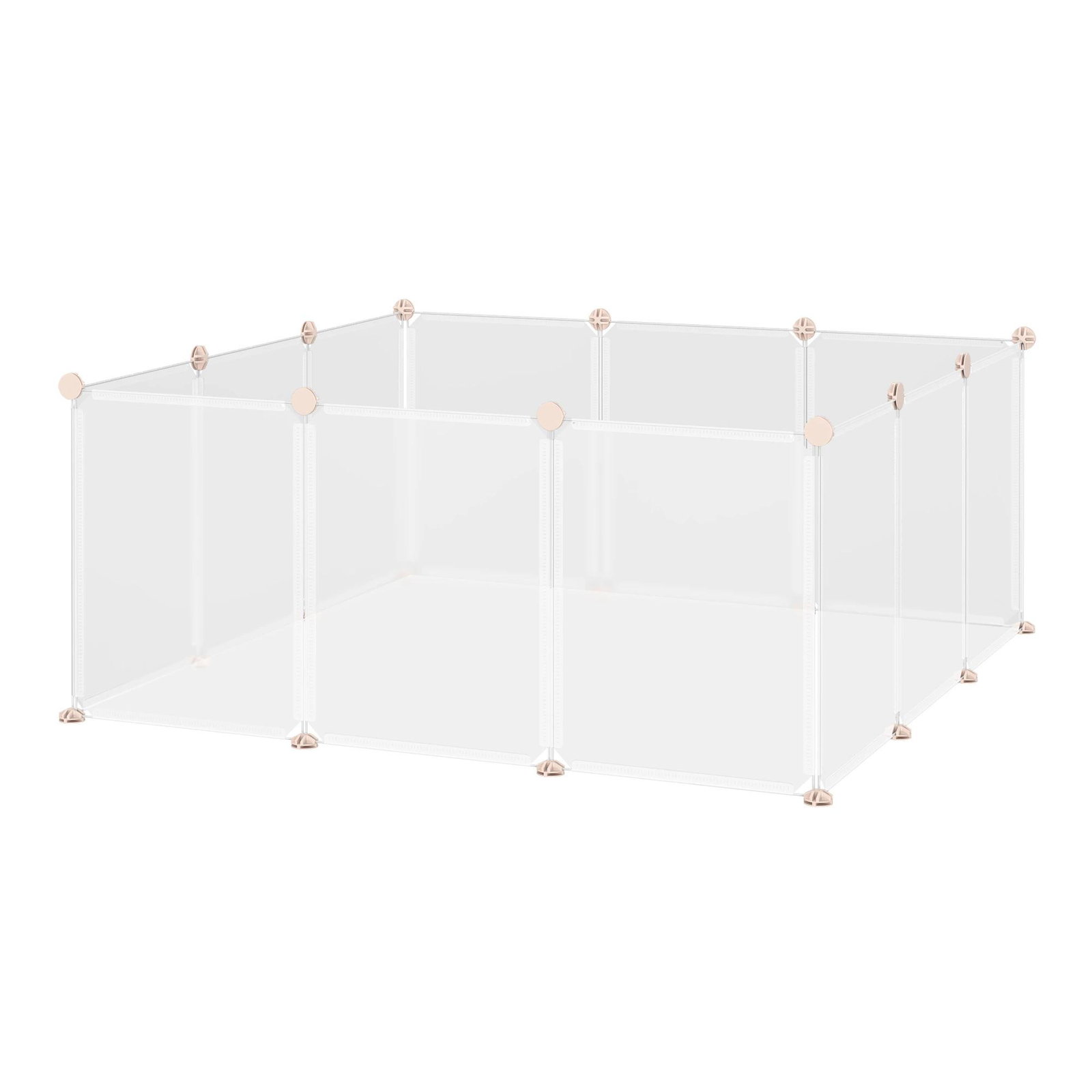 Recinto para Pequenos Animais Modular de Metal com 12 Painéis e 24 Conectores para Coelhos Porquinhos da Índia 105x105x45 cm Bra