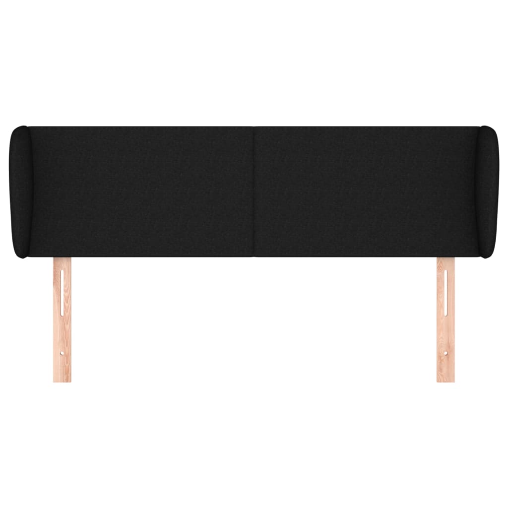Cabeceira de cama c/ abas tecido 147x23x78/88 cm preto