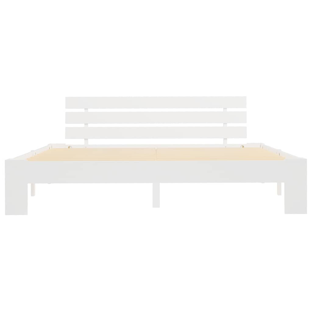 Estrutura de cama com cabeceira 160x200 cm pinho maciço branco