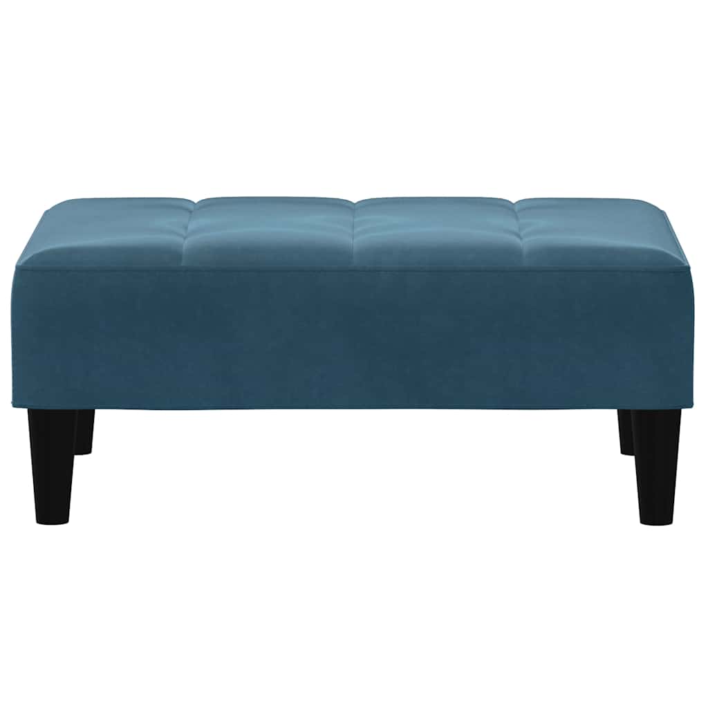 Apoio de pés 77x55x31 cm veludo azul