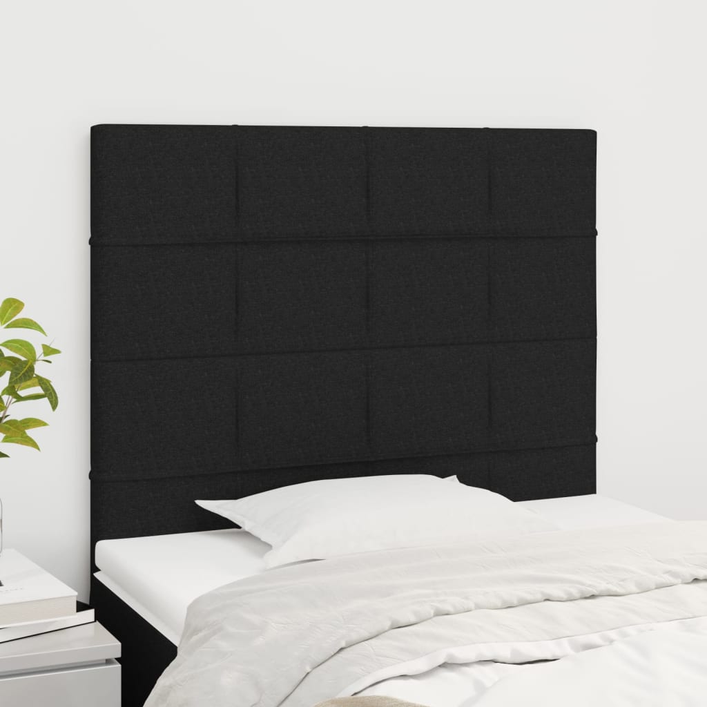 Cabeceira preta 80x5x118/128 cm tecido