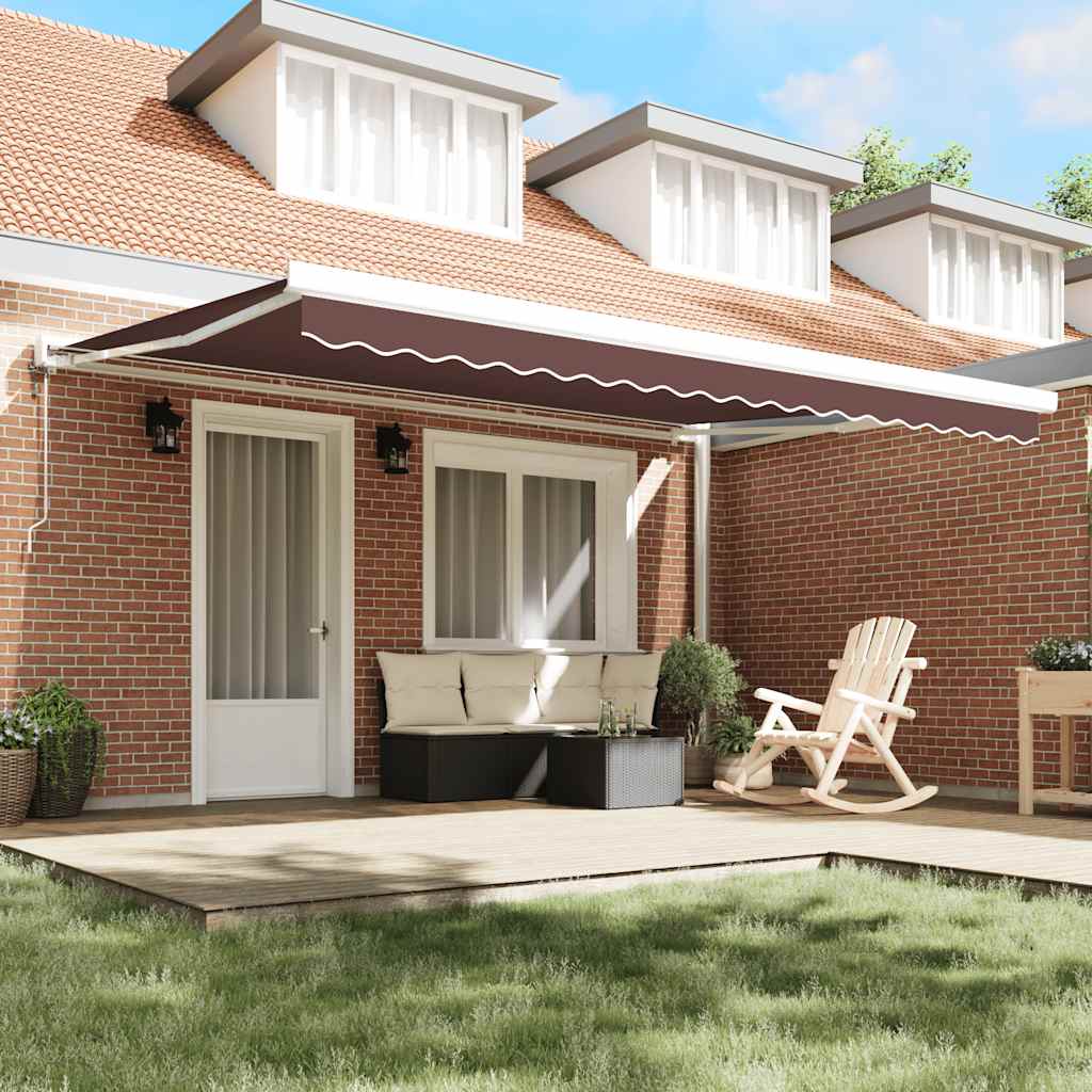 Toldo retrátil automático 450x300 cm castanho