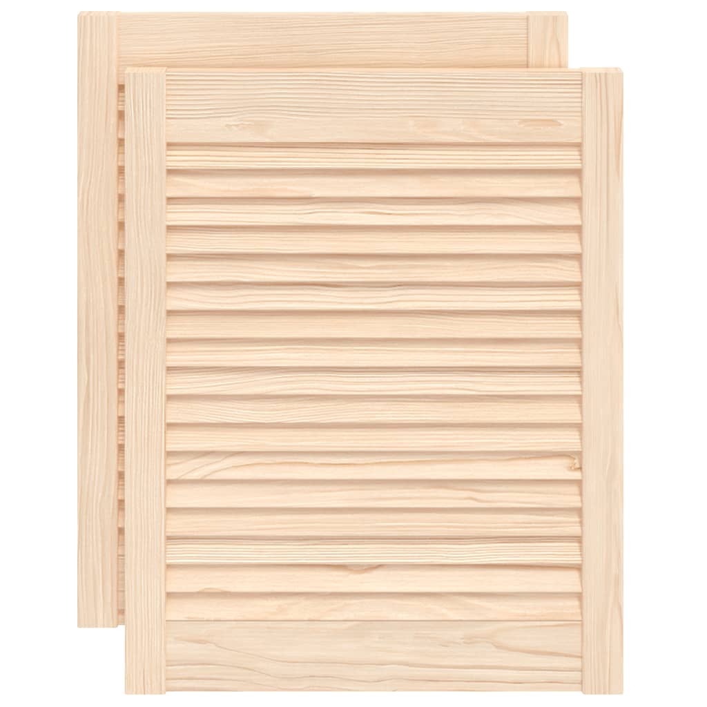 Portas de armário 2 pcs com design de persiana pinho maciço