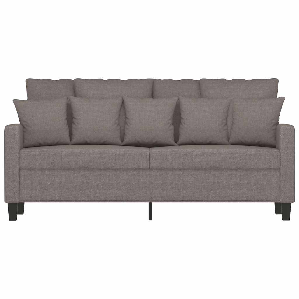 Sofá de 2 lugares tecido 140 cm cinzento-acastanhado