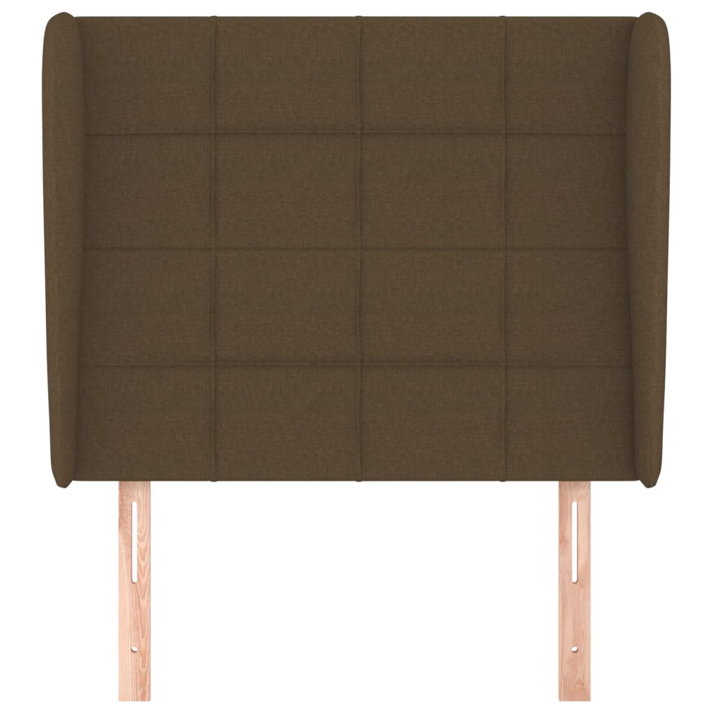 Cabeceira cama c/ abas tecido 103x23x118/128 cm castanho-escuro