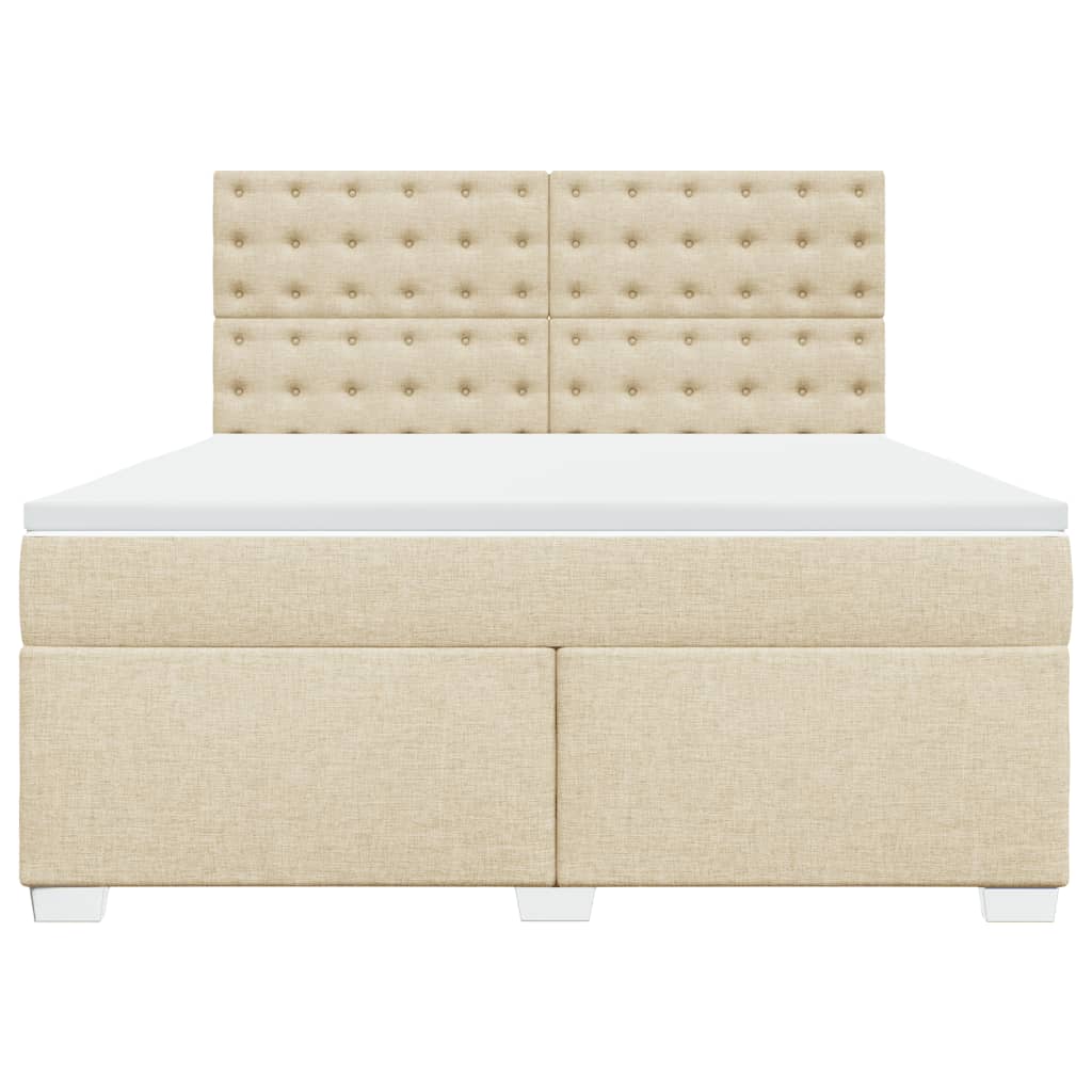 Cama com molas/colchão 180x200 cm tecido cor creme