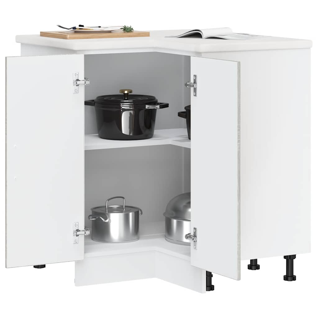 Armário baixo de canto de cozinha kalmar sonoma cinzento