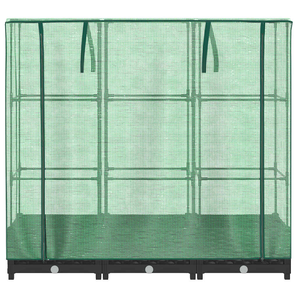 Canteiro elevado com cobertura para estufa, estilo rattan, 120x40x123 cm