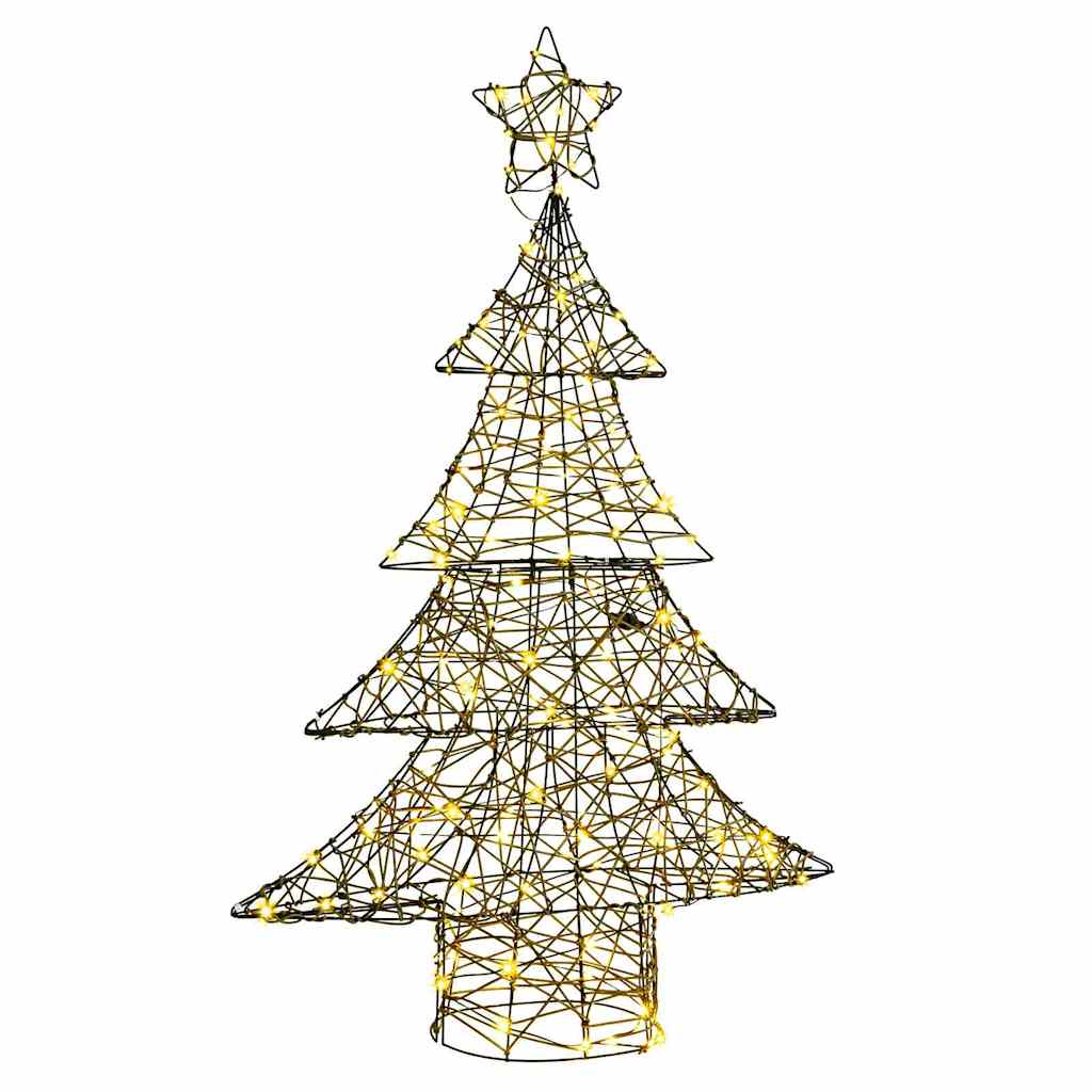 Árvore de natal com 120 leds branco quente 150 cm vime