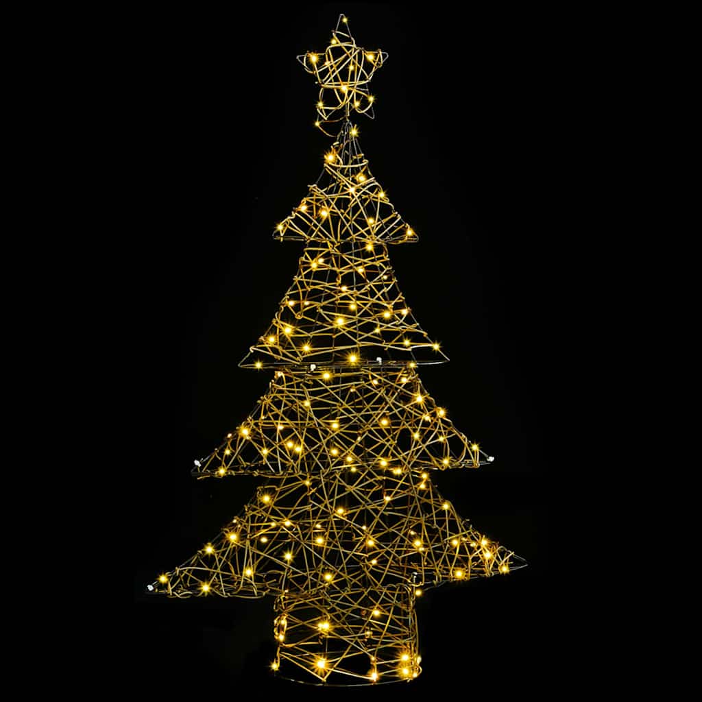 Árvore de natal com 120 leds branco quente 150 cm vime
