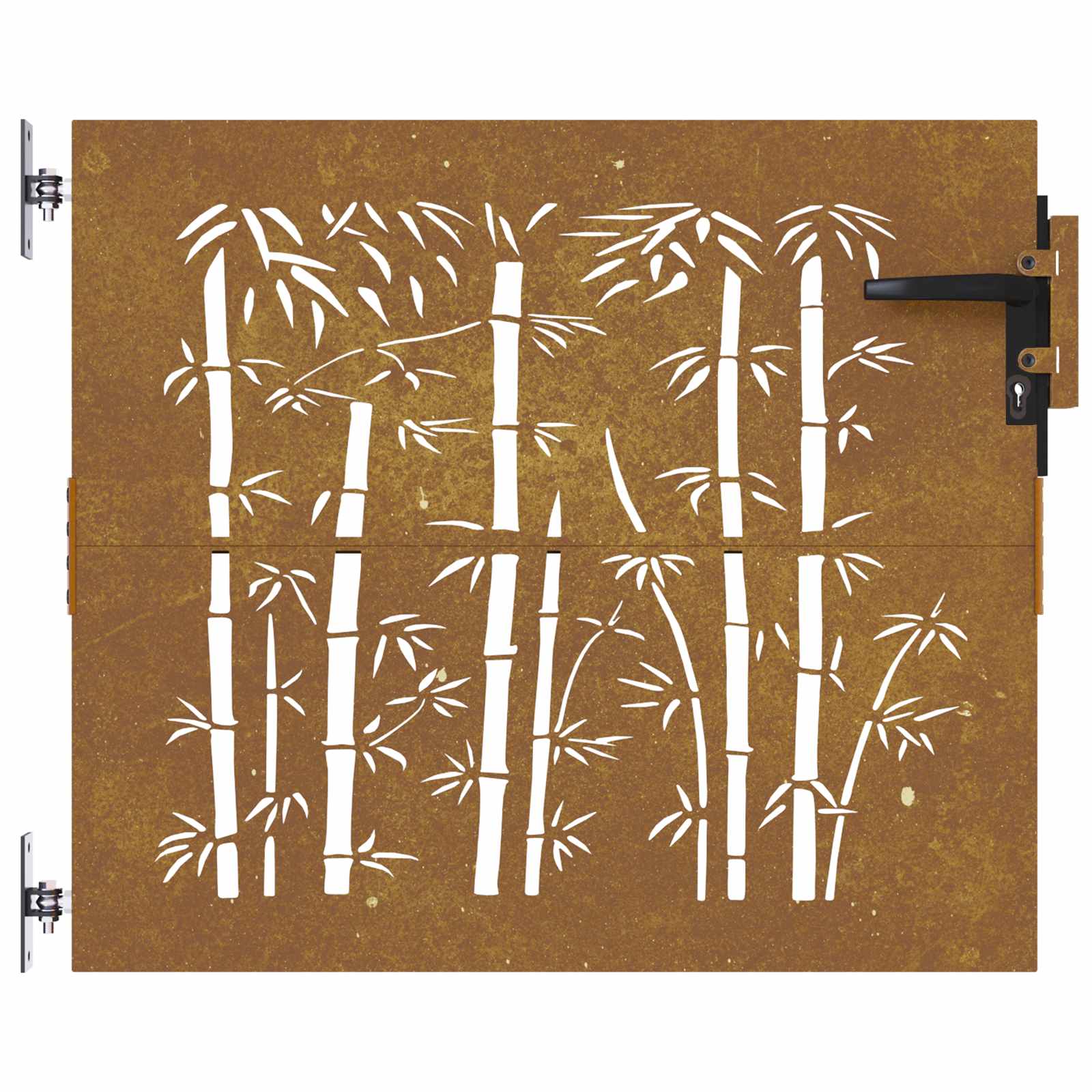 Portão de jardim 85x100 cm aço corten design bambu