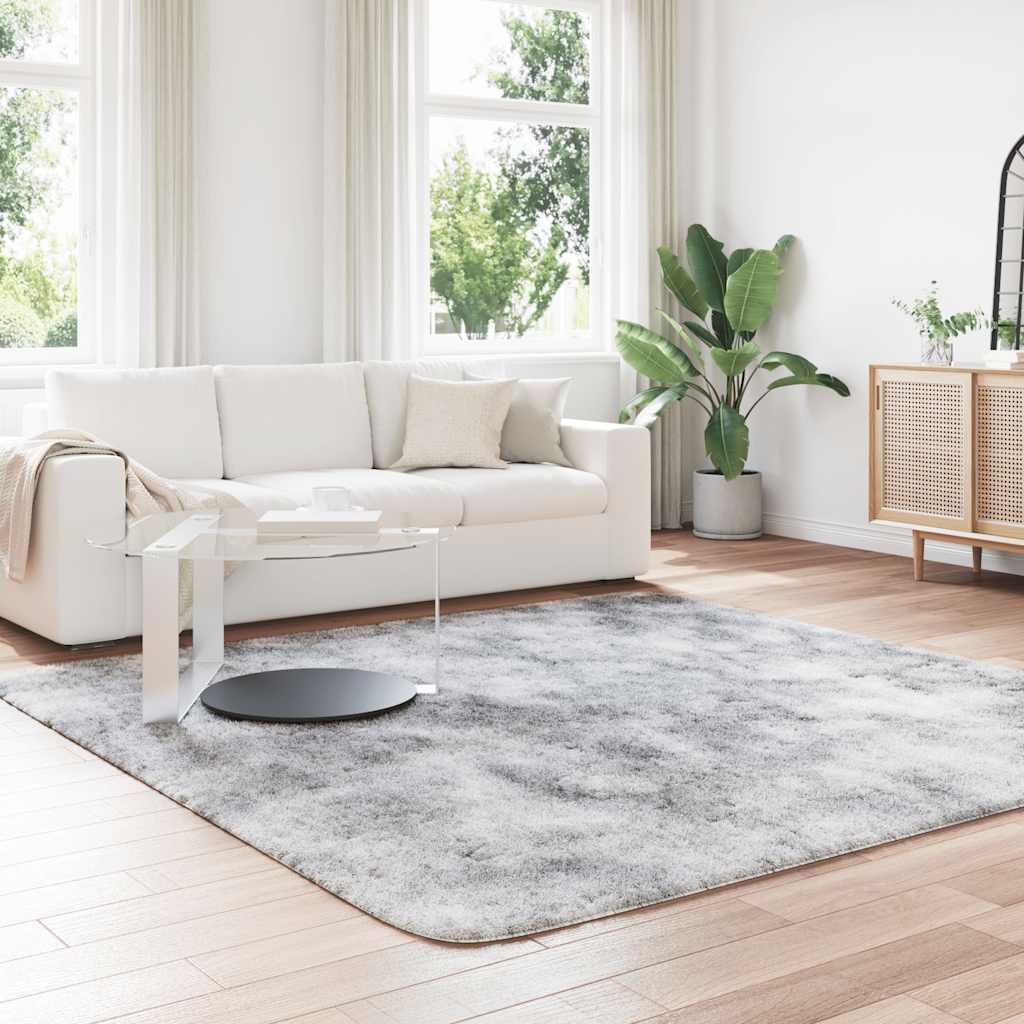 Tapete shaggy de pelo alto navarra 240x240cm cinzento prateado