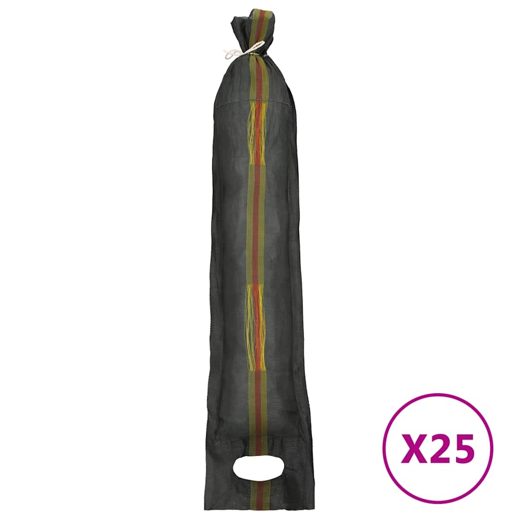 Sacos de areia 25 pcs 103x25 cm pead verde-escuro