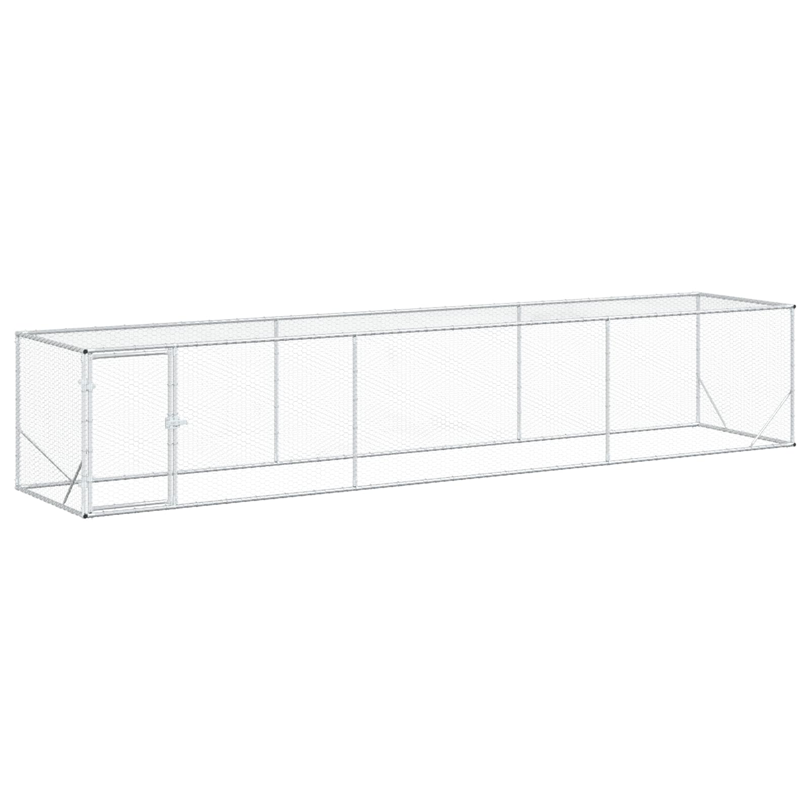 Galpão de galinhas prateado 500 x 100 x 100 cm aço galvanizado