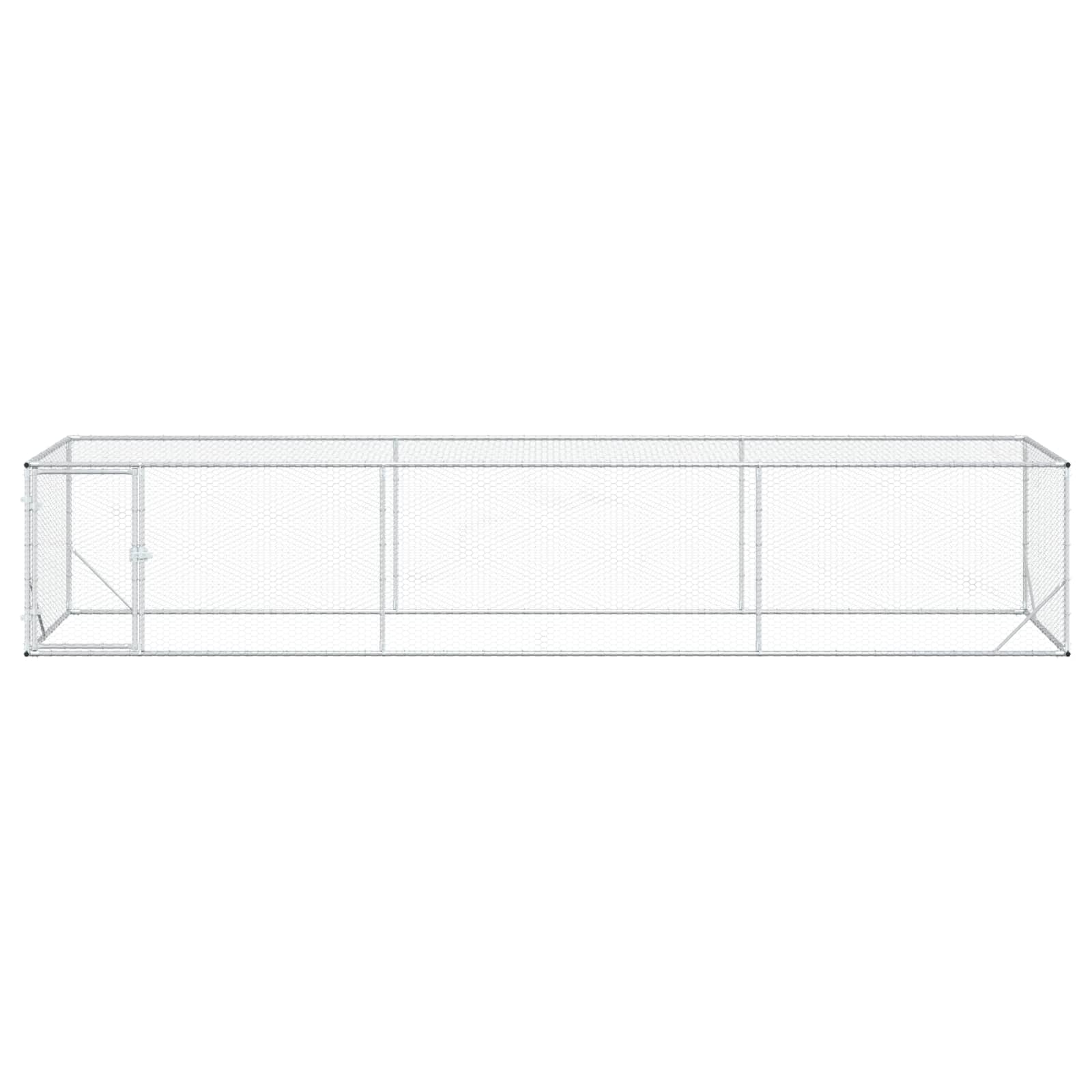 Galpão de galinhas prateado 500 x 100 x 100 cm aço galvanizado