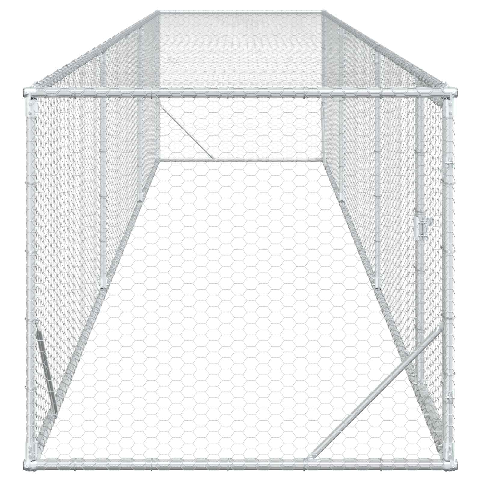 Galpão de galinhas prateado 500 x 100 x 100 cm aço galvanizado