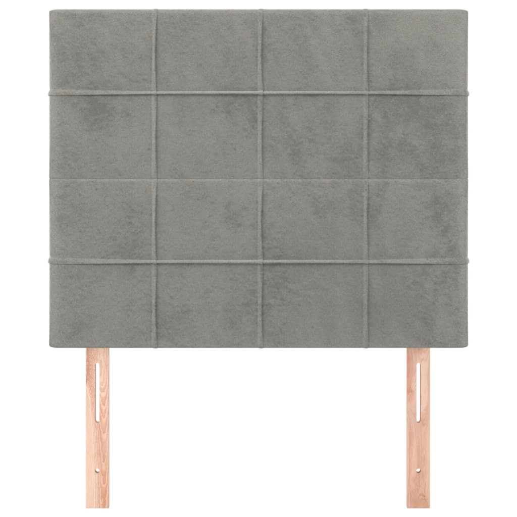Cabeceira cinza claro 90x5x118/128 cm veludo
