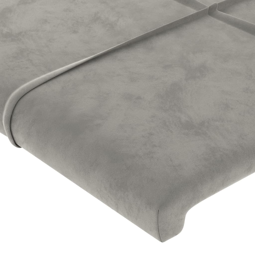 Cabeceira cinza claro 90x5x118/128 cm veludo