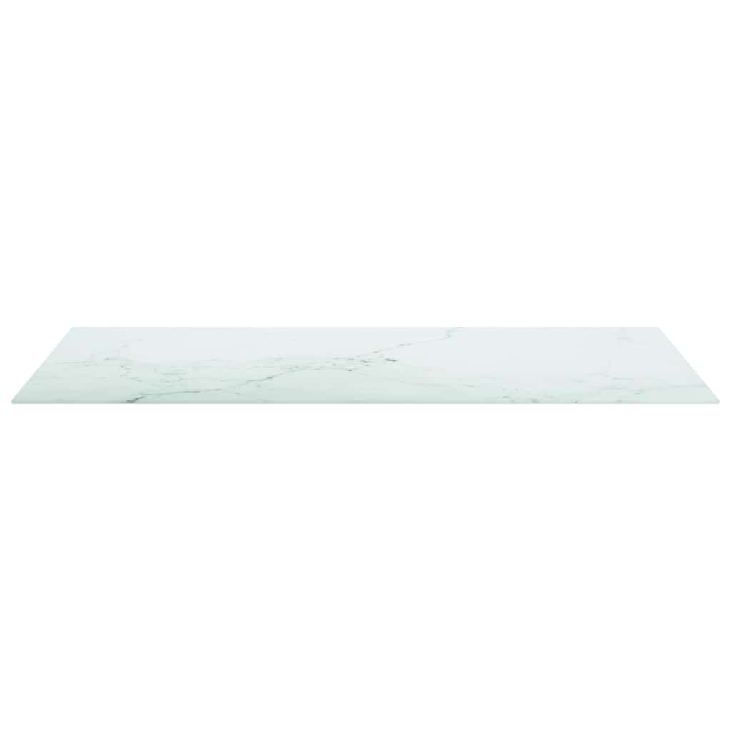 Tampo mesa 100x50 cm 6 mm vidro temperado design mármore branco