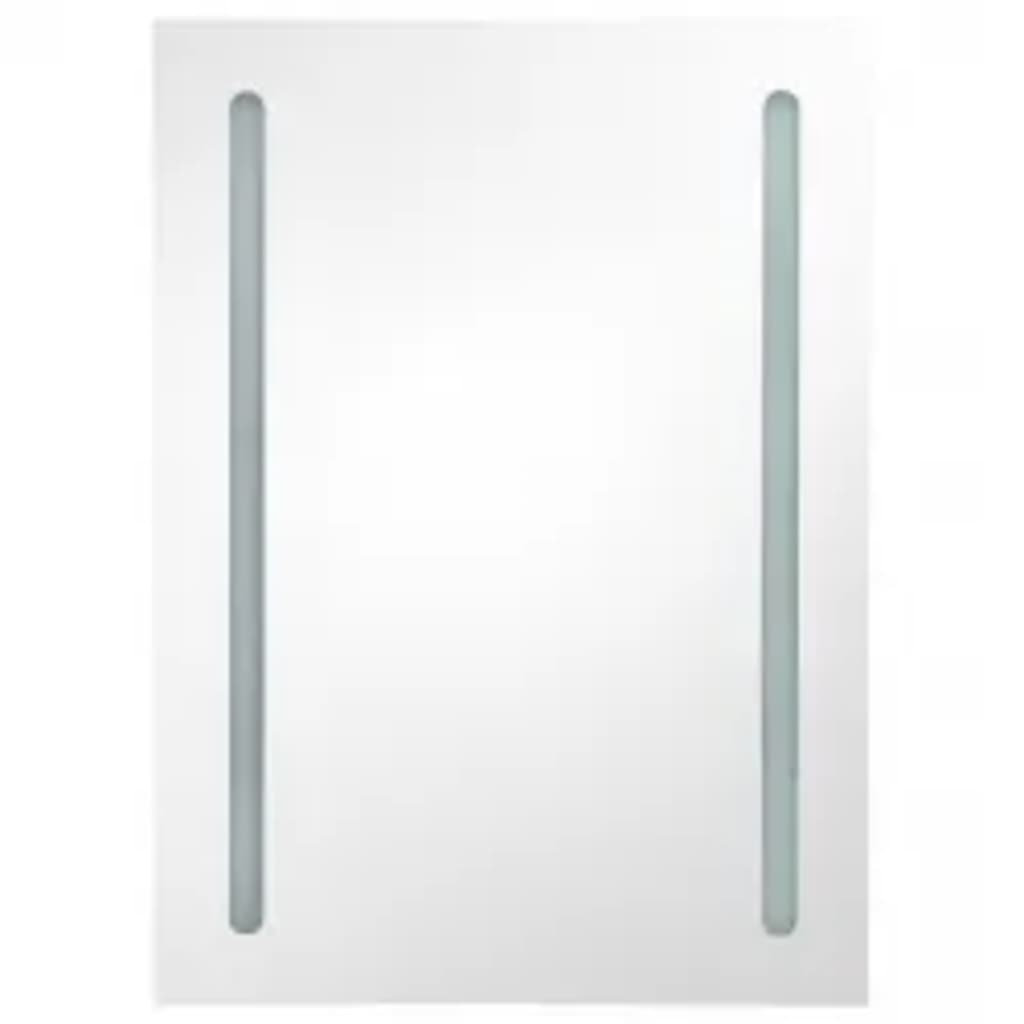 Armário espelhado casa de banho LED 50x13x70cm cinzento cimento