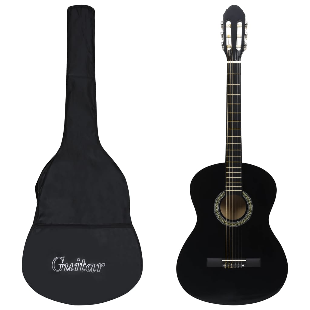 Guitarra clássica para iniciantes com saco 4/4 39" preto