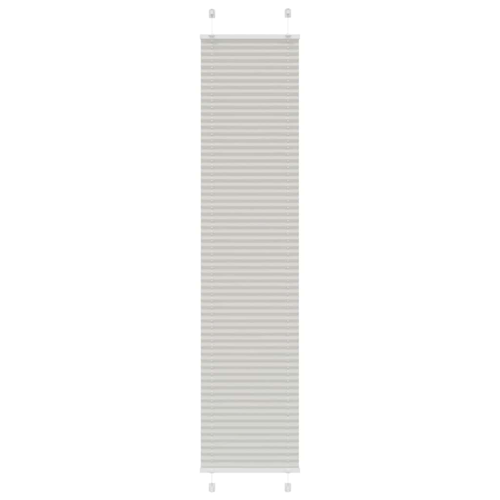 Cinzento luz plissada cega 45x200 cm largura tecido 44,4 cm