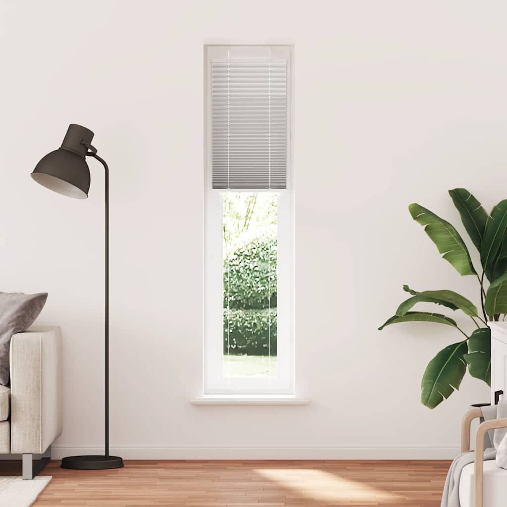 Cinzento luz plissada cega 45x200 cm largura tecido 44,4 cm