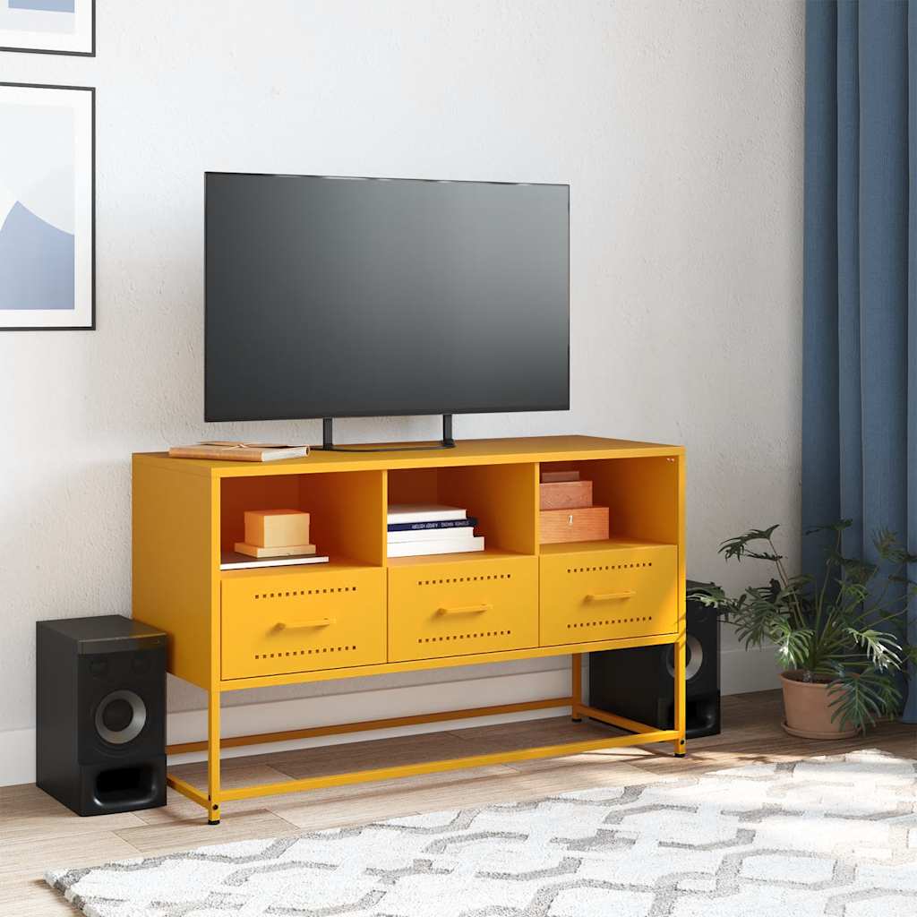 Móvel de TV 100,5x39x60,5 cm aço amarelo mostarda