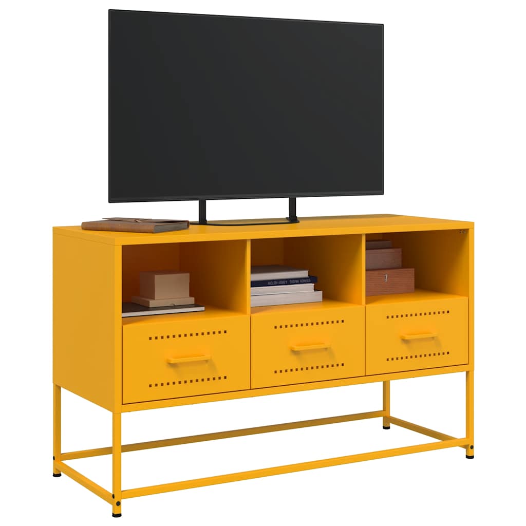 Móvel de TV 100,5x39x60,5 cm aço amarelo mostarda