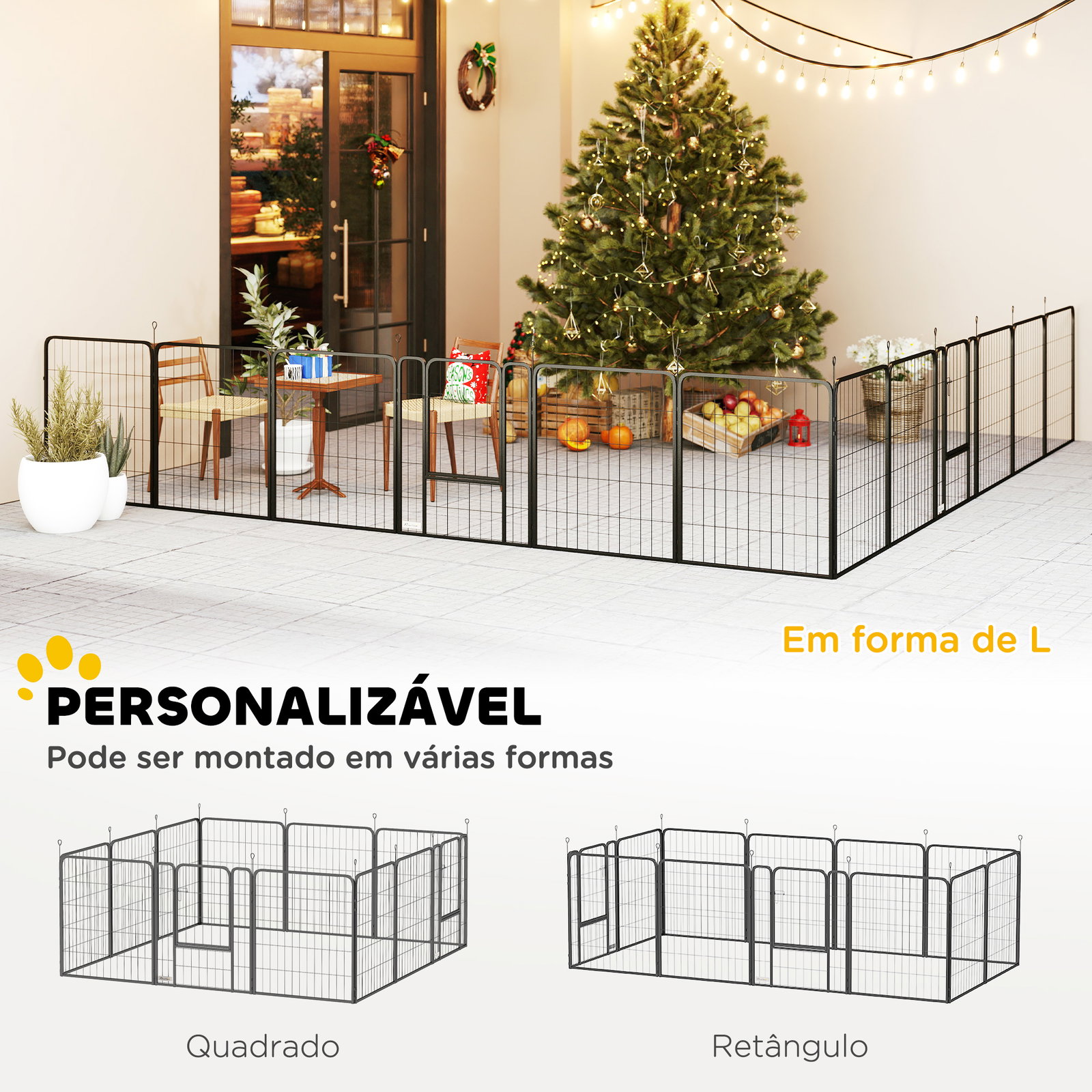 Parque para cães de 12 painéis 68x80 cm parque dobrável para cães médios com portas fecho e estacas preto