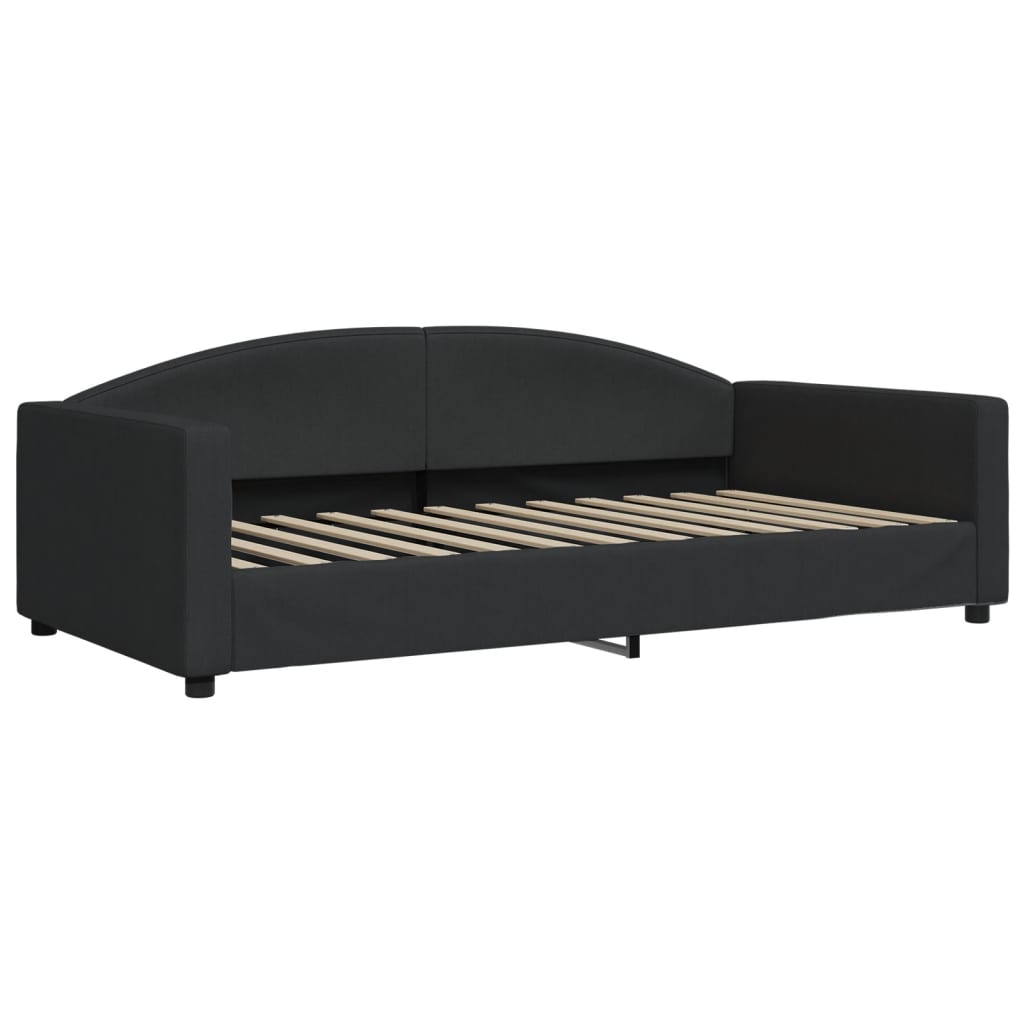 Sofá-cama com colchão 100x200 cm tecido preto