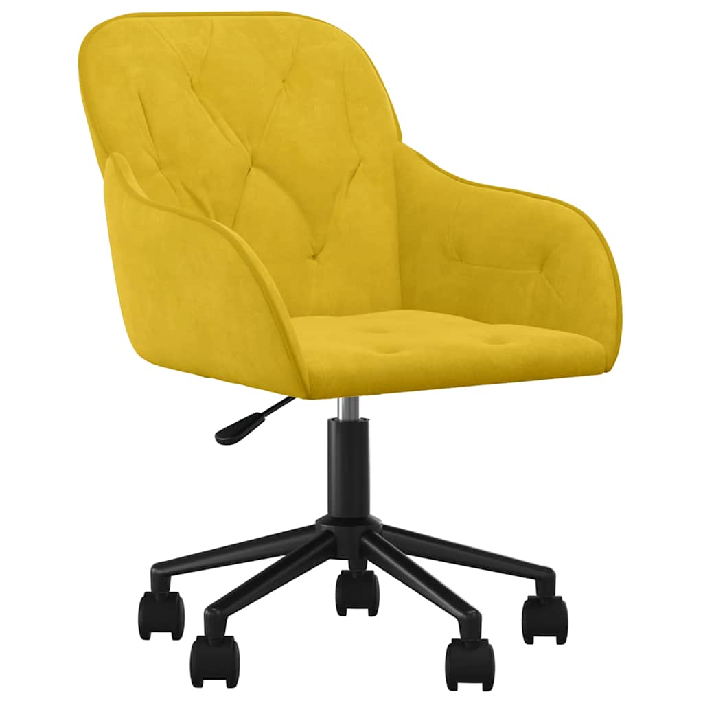 Cadeiras de jantar giratórias 2 pcs veludo amarelo