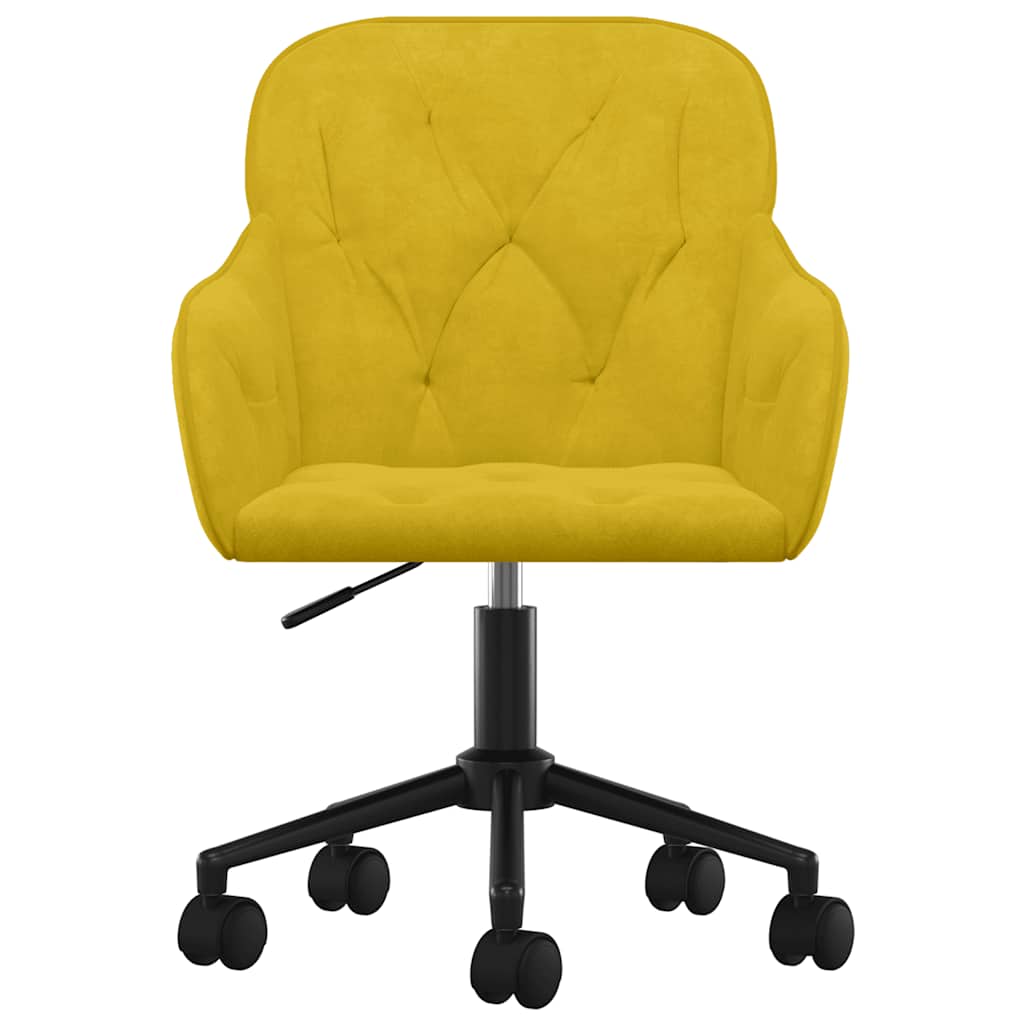 Cadeiras de jantar giratórias 2 pcs veludo amarelo
