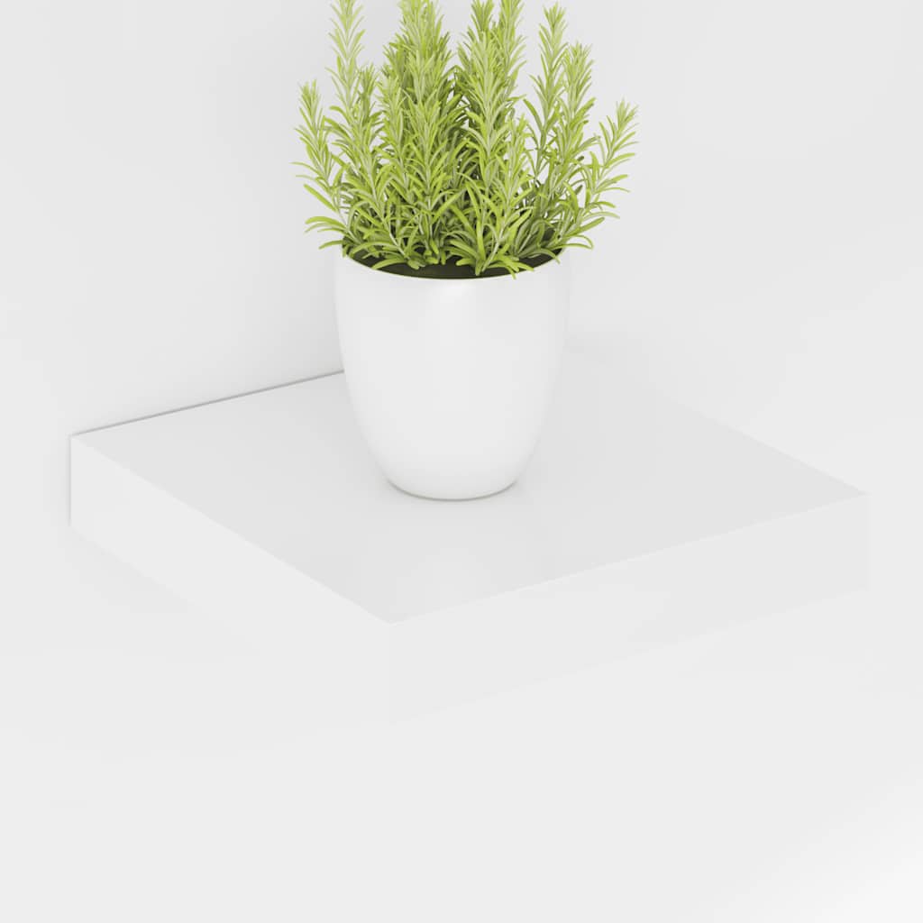 Prateleiras de parede suspensas 4 pcs 23x23,5x3,8cm MDF branco