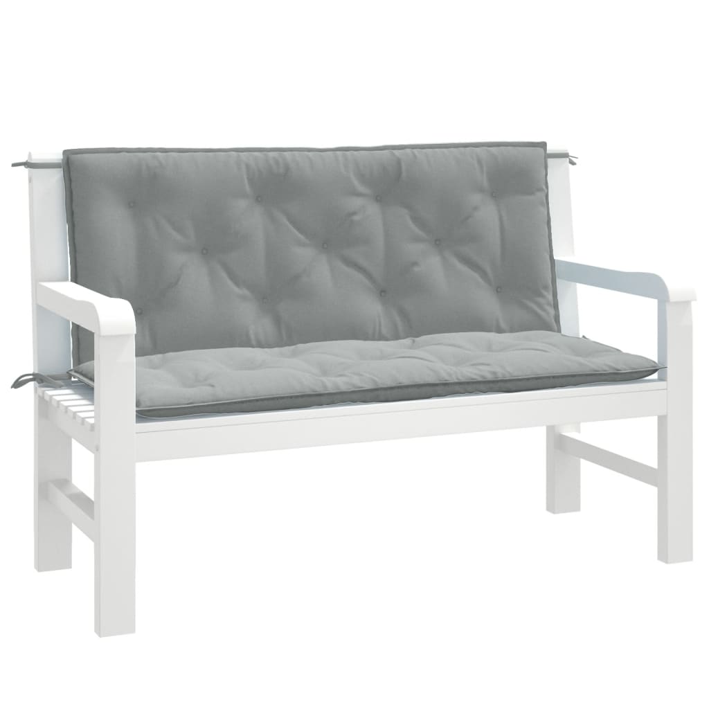 Almofadões banco jardim 2pcs 120x50x7cm mesclado cinza-claro