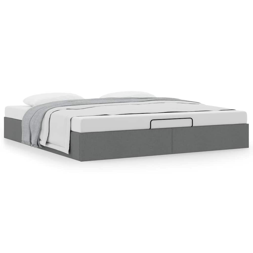 Estrutura de cama otomana sem colchão 180x200cm cinzento-escuro