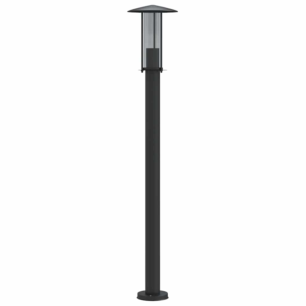 Candeeiro de chão para exterior 3 pcs 100 cm aço inox. preto