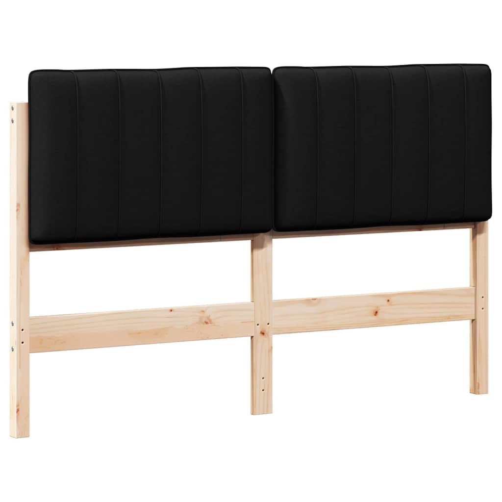Cabeceira estofada com cabeceira marrom e preto 140 cm