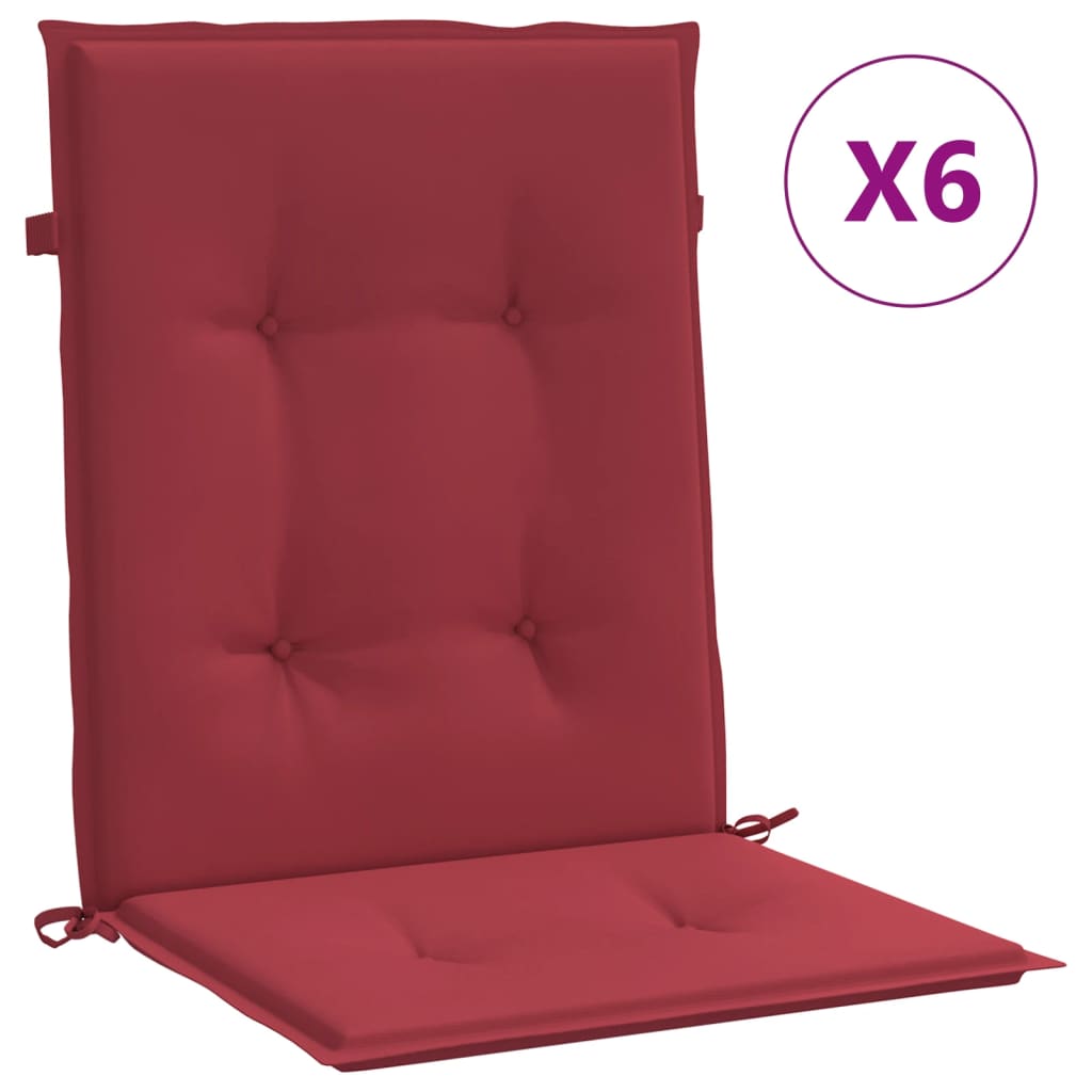 Almofadões lombares cadeiras jardim 6pcs oxford vermelho tinto